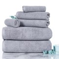 Hastings Home 6-piece 100-percent Cotton Towel Set with 2 Bath Towels, 2 Hand Towels and 2 Washcloths (Silver) 771511GVI